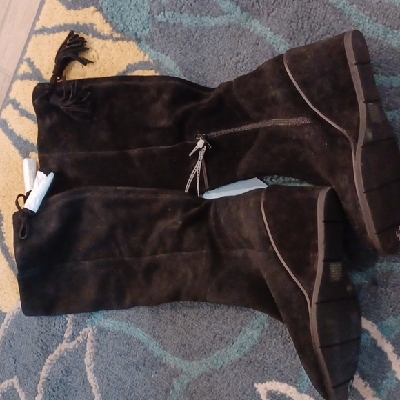 NEW Antonio Melani's Maesyn Black Oiled Tall Leather Boots SZ 6.5 - Picture 1 of 10